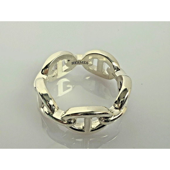 Hermes Chaine d'Ancre Enchainee Silver Ring Size 6.25 - Picture 1 of 11
